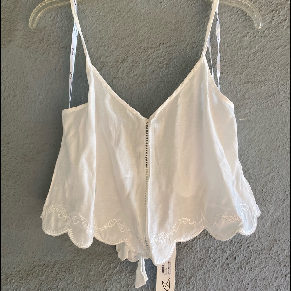 NWT MINK PINK Castaway Cami Eyelet Crop Top HP | White Medium - Picture 4 of 13
